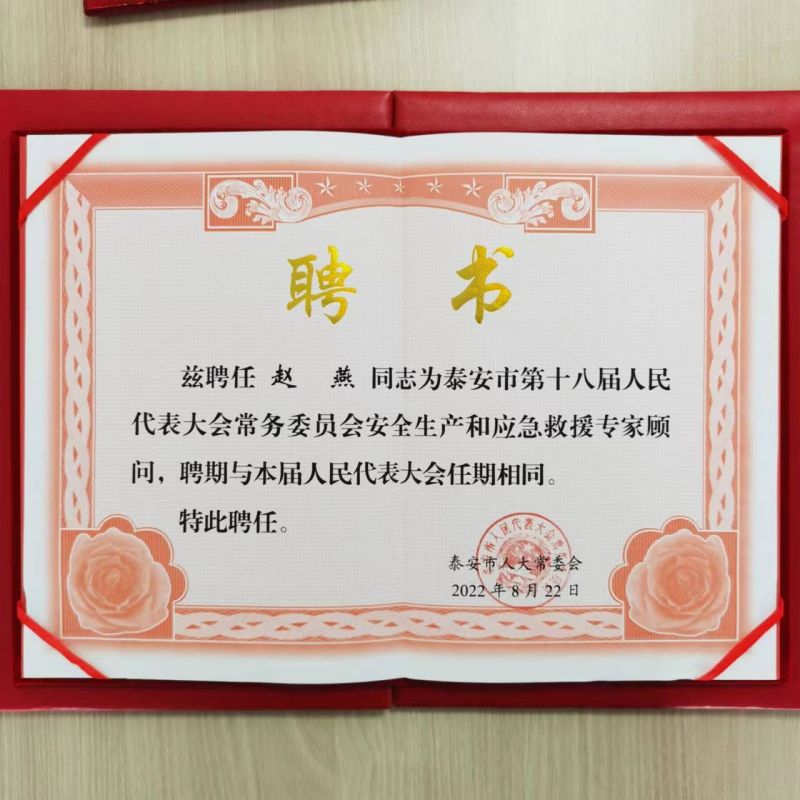 趙燕同志獲聘泰安市十八屆人大常委會(huì)